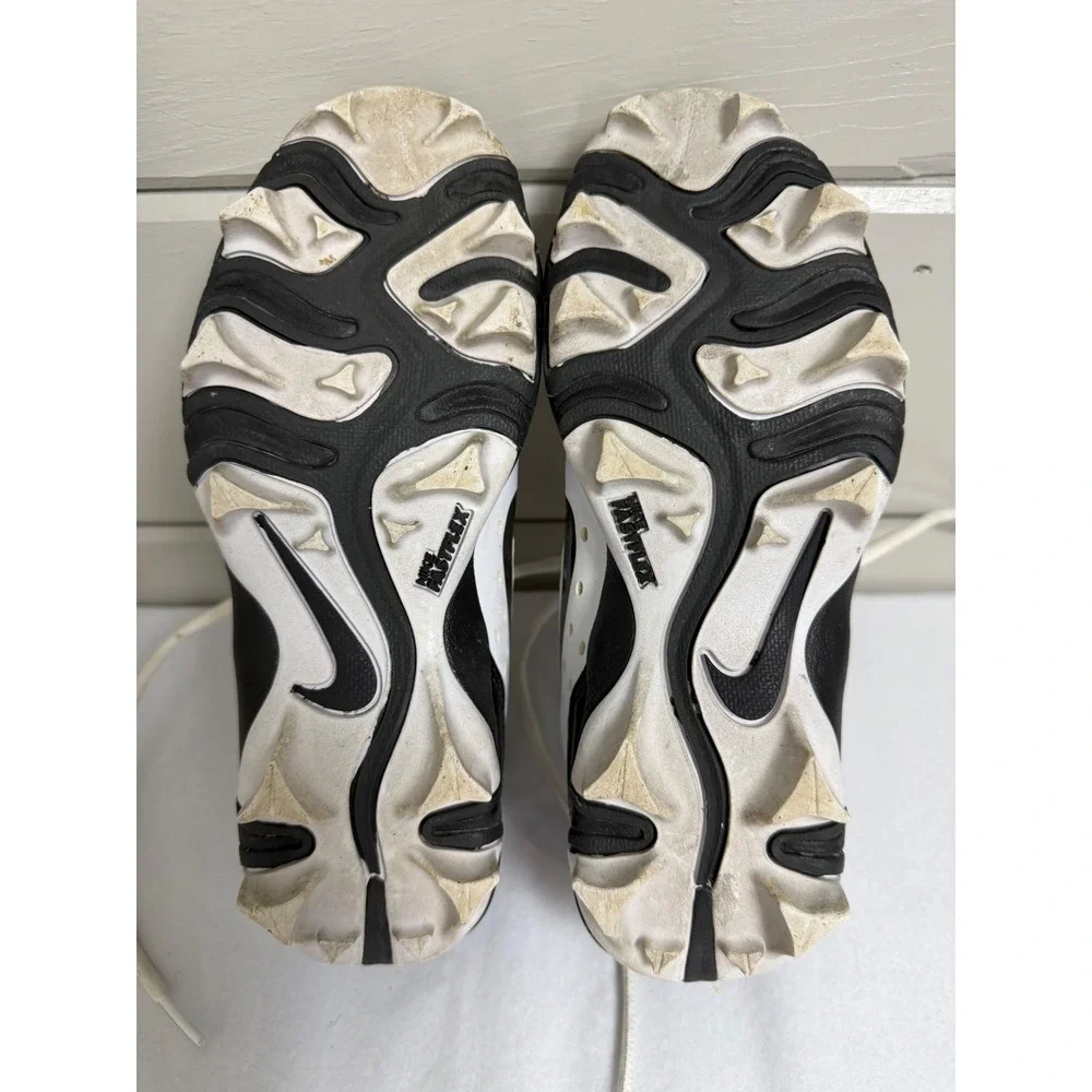 (Nike) Alpha  Fastflex Kids 2.5Y White Black Baseball Cleats DJ6525-101